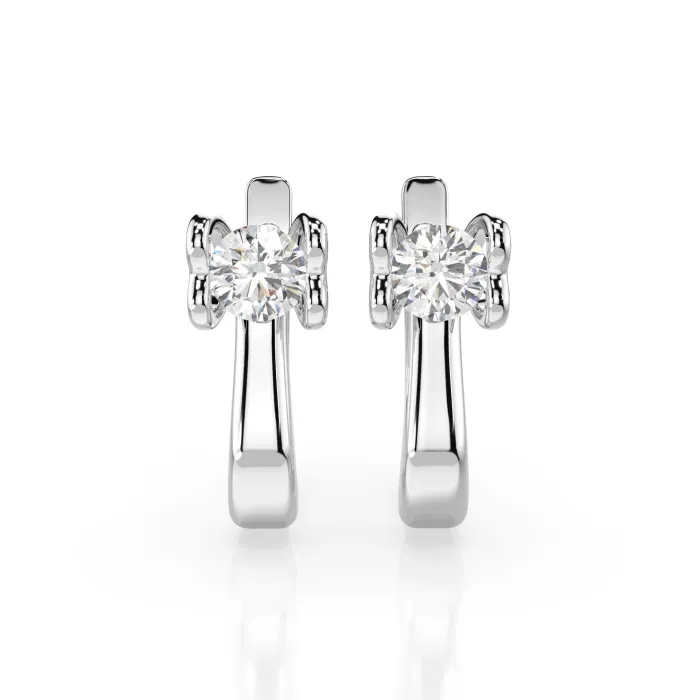 Solitaire Earrings with English Lock 102-10013(4.0)