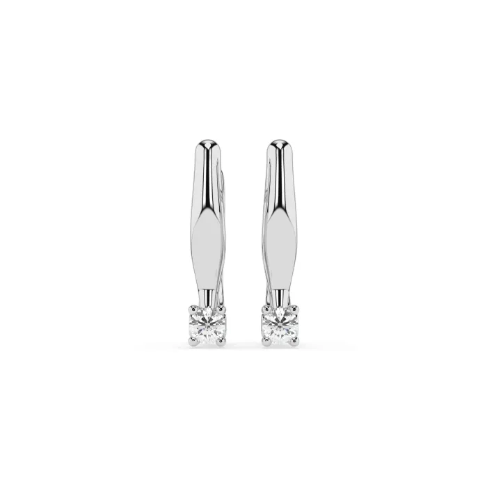 Solitaire Earrings with English Lock 102-10035(2.5)