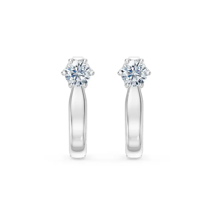 Solitaire Earrings with English Lock 102-10040(4.0)