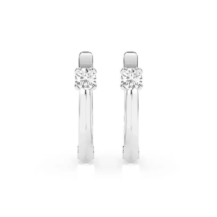 Solitaire Earrings with English Lock 102-10089(2.5)